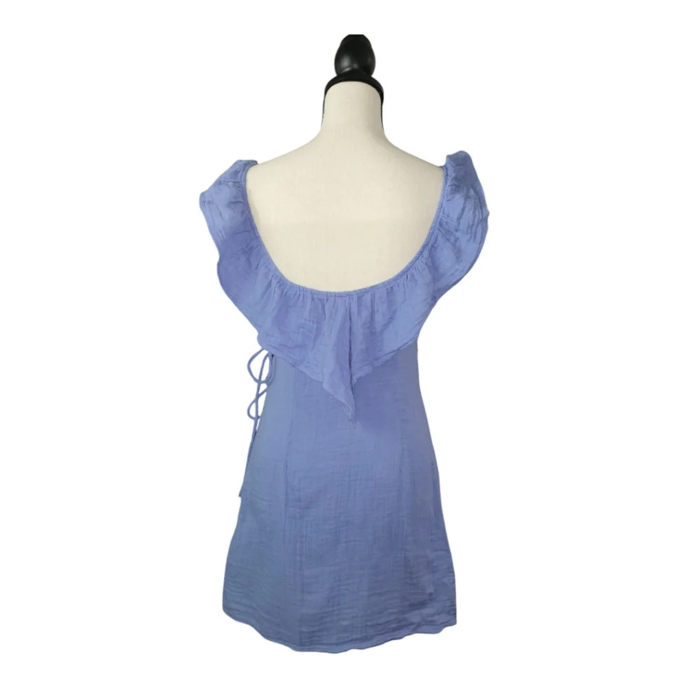ASOS Blue Ruffle Mini Dress - Picture 2 of 8